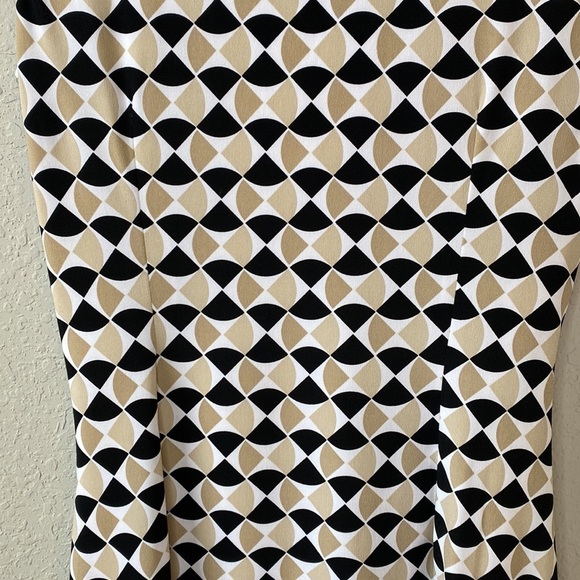 WHBM Geometric Print Sleeveless Cowl Neck Dress Size 12 - Picture 9 of 14